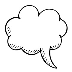 Vector doodle isolated speech bubble on white background