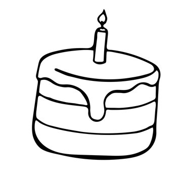 recommend clip art: Pie sketch style illustration, vector cake doodle isolated
