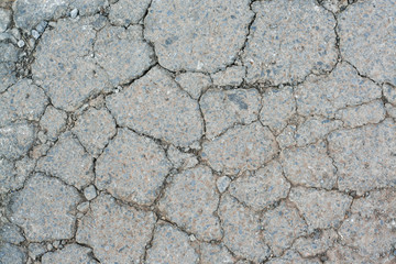 Crack texture of rough asphalt road