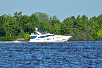 Motorboat on the river