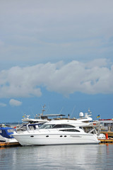 Fototapeta premium Motor yacht in jetty