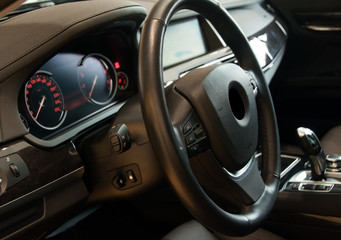 Dark luxury car Interior 