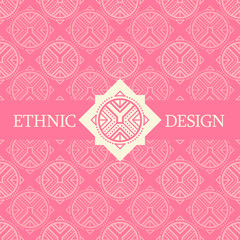 Vector seamless pattern with ethnic regular ornament