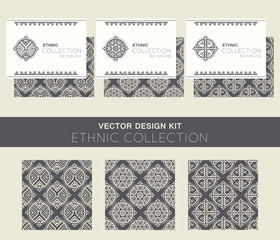 Materiał do szycia Vector seamless pattern with ethnic regular ornament