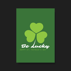 St Patrick's Day Card, Flyer, Cover Background Template Design - Be Lucky