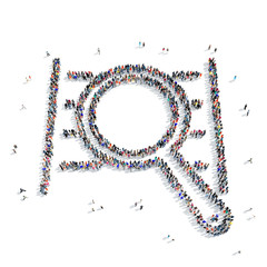 people shape  magnifying glass idea