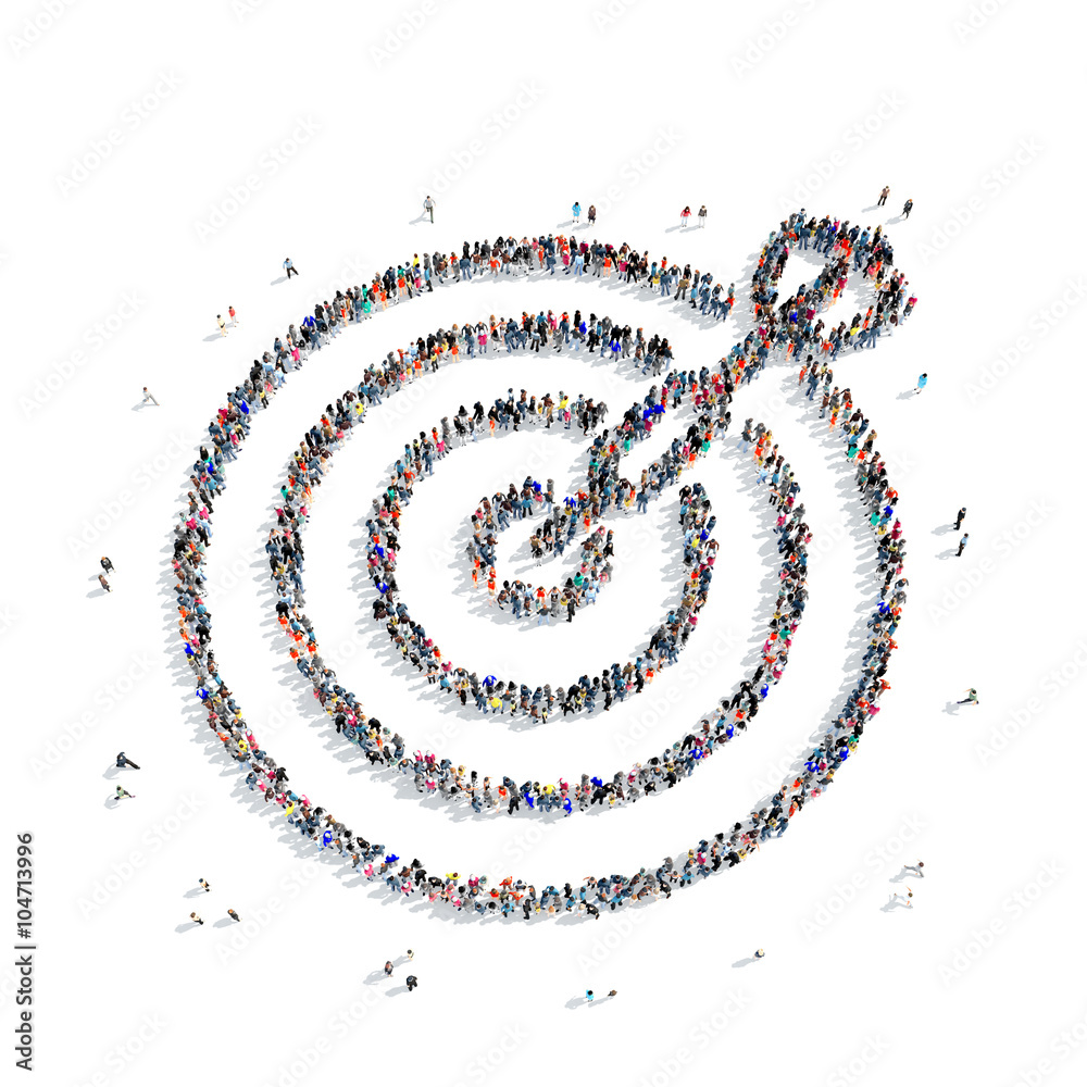 Wall mural people shape target icon