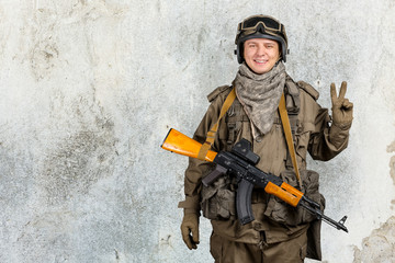 Fototapeta premium Happy Military Man