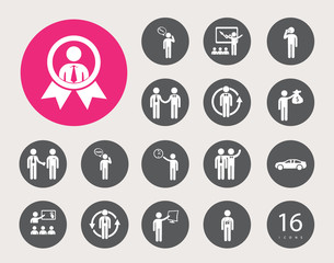 assembly of people silhouettes stick figure