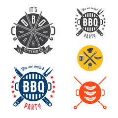 Obraz premium BBQ party invitation card elements