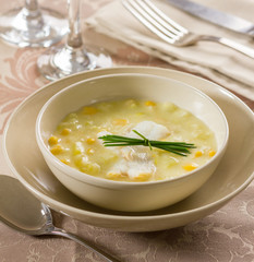 Corn fish chowder