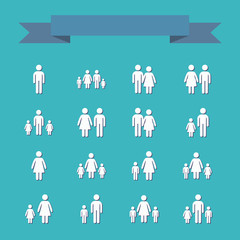 assembly of people silhouettes stick figure