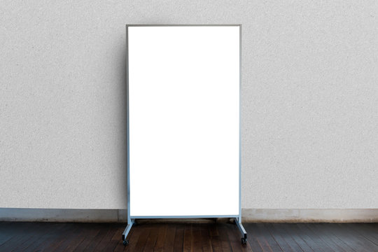 Blank signboard template for text on the wall.