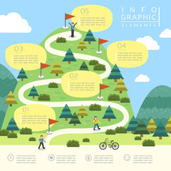 mountain hiking infographic design