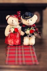 teddy bears in the Scottish clothes