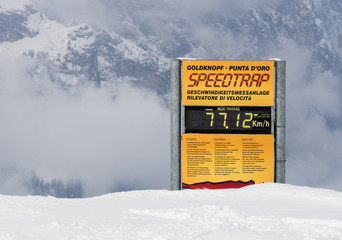 SEISER ALM, ITALY - MARCH 22: A view of speedtrap in the mountains, 2015