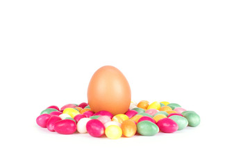 Fototapeta na wymiar Candy eggs isolated on white