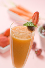 Carrot and strawberry juice