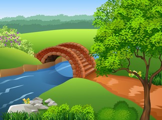 Beautiful river on nature background 