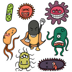 vector set of bacteria and antibiotics