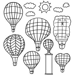 vector set of hot air balloon