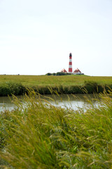 Fototapeta na wymiar Westerhever Leuchtturm - Nordsee 