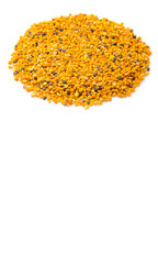 Bee pollen over white background
