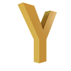 Fototapeta premium 3D Gold Letter Y
