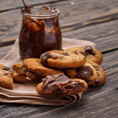 fresh homemade cookies with chocolate