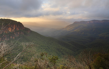 Misty Sunrise Mount Solitary Blue Mountains