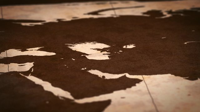 Old paper World Map, Macro, West Asia.