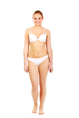 Obraz premium Young sporty woman in white underwear