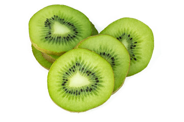 Fototapeta premium Un kiwi diviso in più fette rotonde