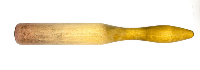 wooden stick isolated on white. Wooden stick isolated on white background. Wooden cudgel isolated over white background. Tree stick isolated on white background