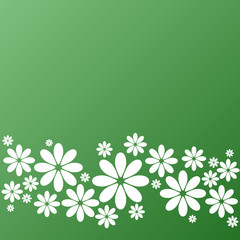 Naklejka premium Blumen - Muster (grüner Hintergrund)