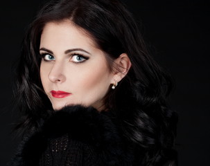 Khvitia_Julia. Face, blue eyes, black fur!