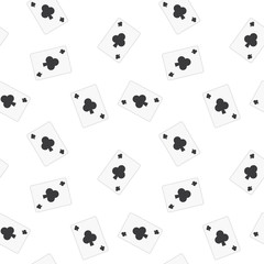 Seamless Playing Cards Clubs Pattern Background