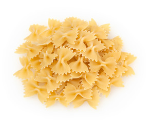 Farfalle pasta isolated on white background