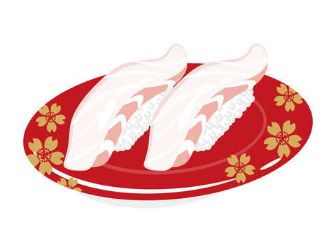 recommend clip art: 寿司　鯛　一皿 - Snapper Sushi plate