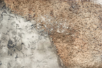 Old wall with a half absent plaster, a lot of copyspace