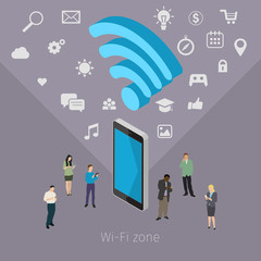Concept of Wifi zone. 