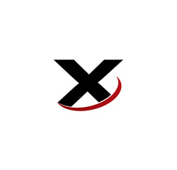 X initial letter with red swoosh