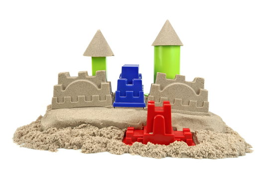 Sand Castle Isolated On White Background