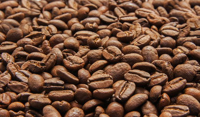 Roasted coffee beans background