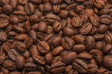 Roasted coffee beans background