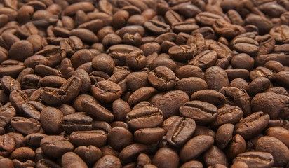 Roasted coffee beans background