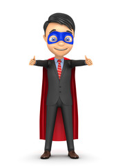3d super businessman on a white background