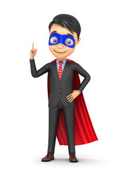 3d super businessman on a white background