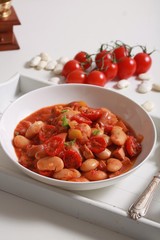 dish of stewed beans 