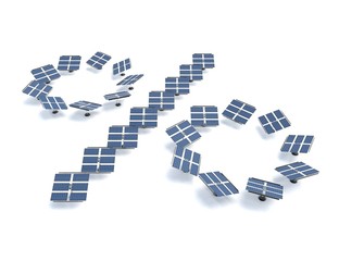 Solar panels in the shape of a percentage sign